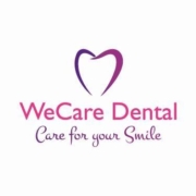 WeCare Dental logo with smile care slogan