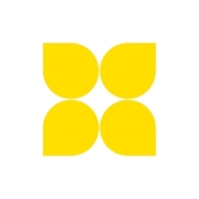 Yellow geometric abstract design with four shapes