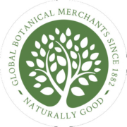 Green botanical logo with tree and leaves design