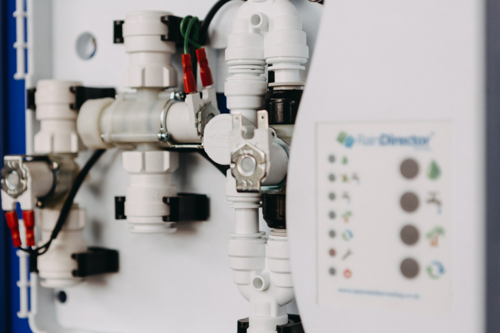 Water filtration system with control panel components
