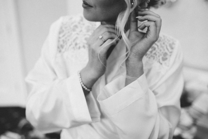 Bride getting ready on her wedding day